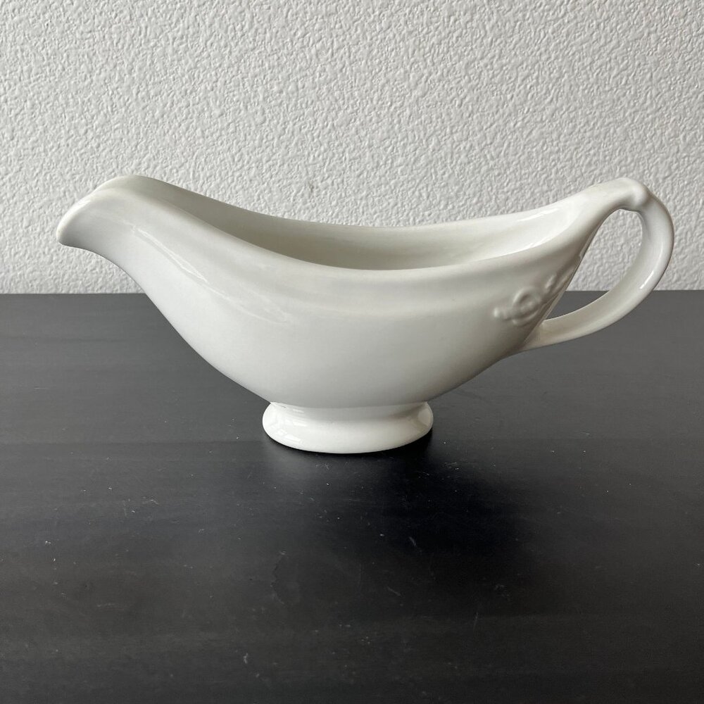 Vintage Ironstone Gravy Boat USQMC // Hall China // Military Restaurant Ware
